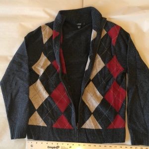 J. Crew 100% Lambs Wool Argyle Sweater Size Med.